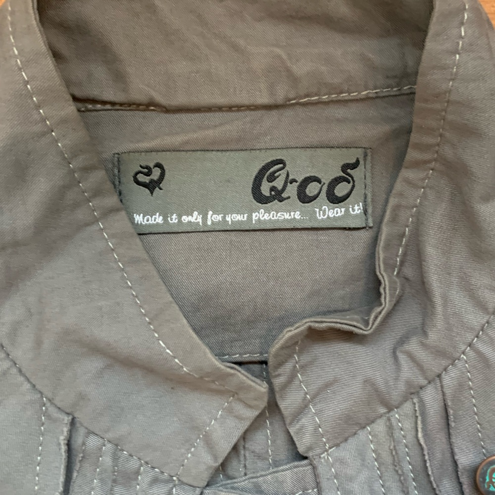 Qoo Made in Italy Cropped Utility Jacket Taupe Size M - Picture 3 of 8